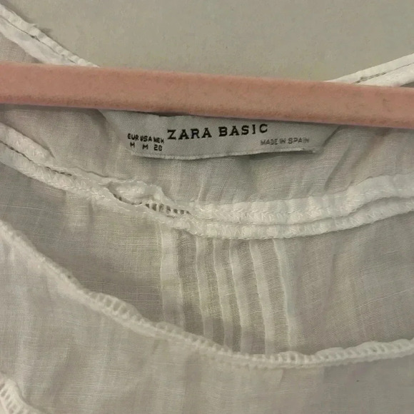 Zara White Relaxed Fit Flutter Sleeve Blouse - Picture 3 of 5